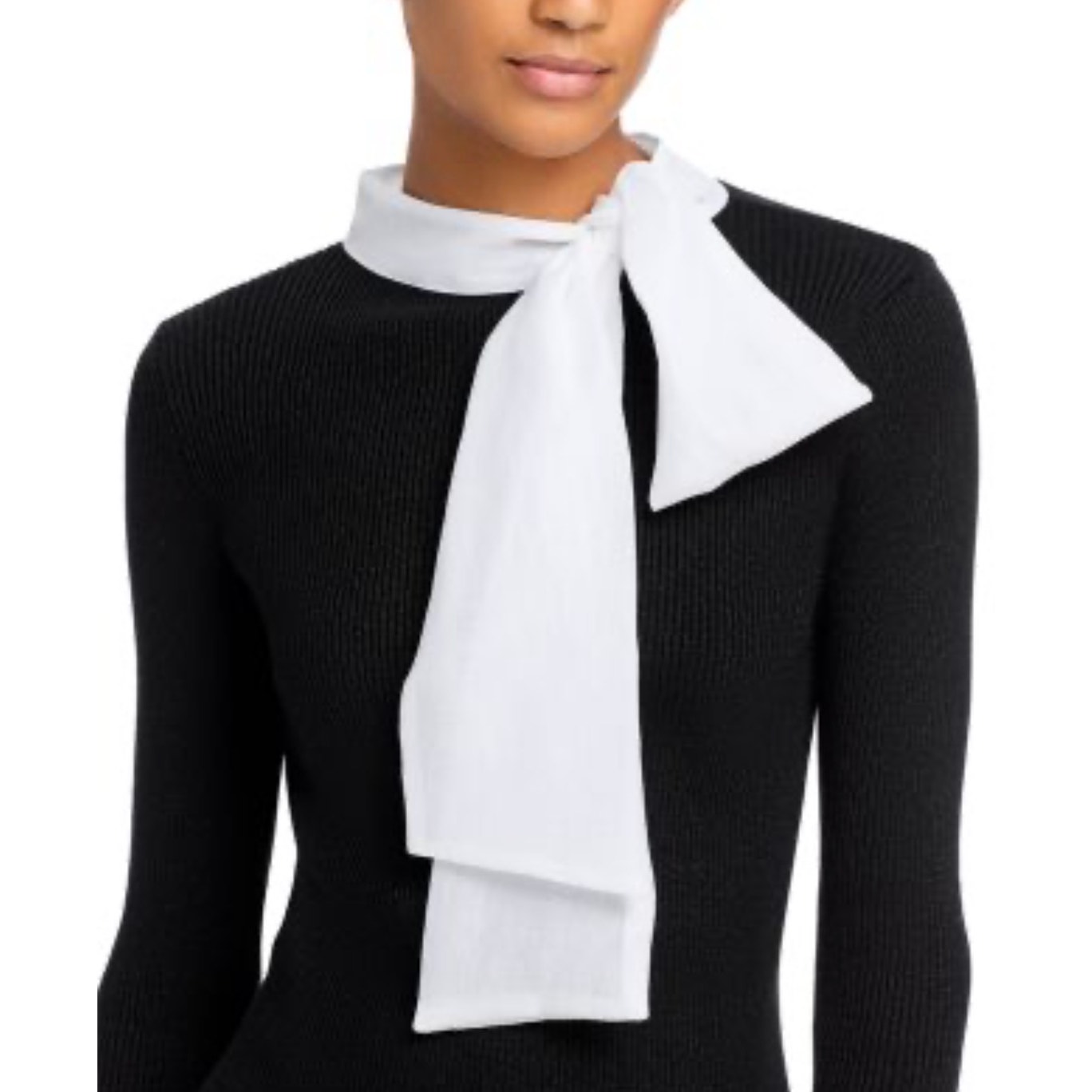 Nancy Yang Sweater Medium Black Bell Cuffs Ribbed Knit Keyhole Button Closure